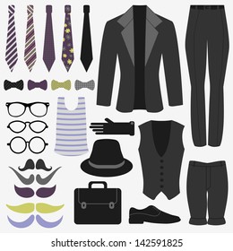 Set of men's clothing and accessories