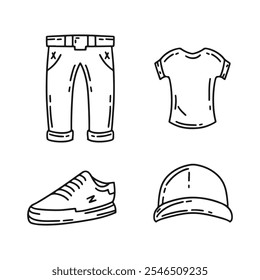 set of men's clothing items