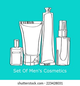 a set of mens cosmetics. design idea of cosmetics