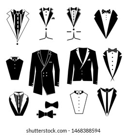 Juego de ropa elegante para hombres. Icono de la moda vectorial.