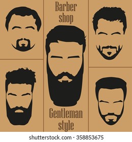 Set  men's hair with a beard. Barber shop