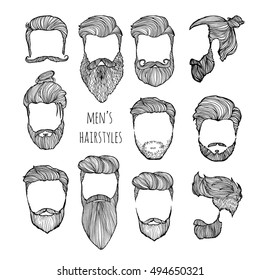 Mens Hair Style Vector Stock Illustrations Images Vectors