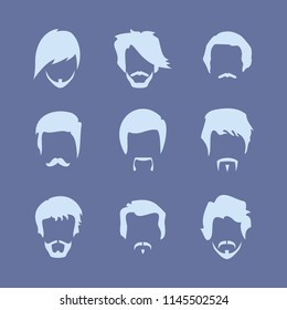 A set of men's hairstyles on a light background