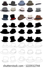 set of men's hats