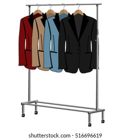 A set of men's jacket on a hanger