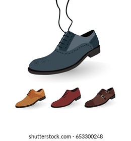 Set of men's shoes. vector