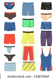 A set of men's underwear and swimming trunks for swimming