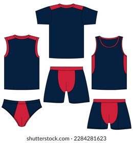 Conjunto de ropa interior masculina, con partes superior e inferior, diferentes modelos para ropa.