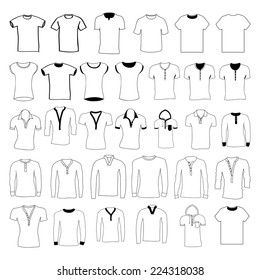 Womens Basic Tshirt Types Vector Illustrations Stock Vector (Royalty ...