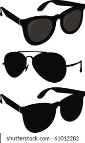 A set of men's and women's fashionable sunglasses in the classical style