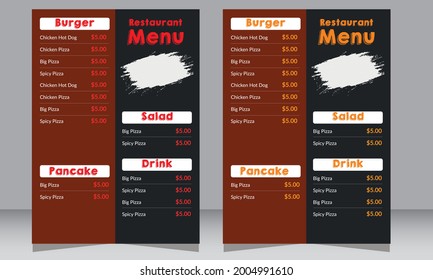 Juego de menús, folleto, folletos, carteles, pancartas, menú de café o restaurante, plantillas de diseño de pedidos de comida. Pizza de volante de comida, hamburguesa, fritas, refresco, comida chatarra.