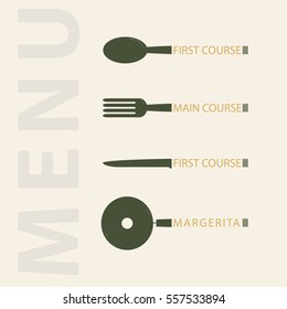 Set menu bullet in the form of cutlery (counter appliances)