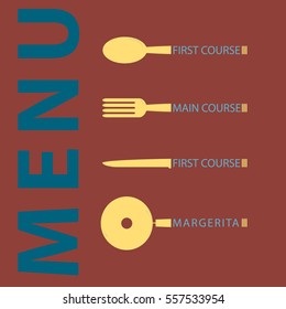 Set menu bullet in the form of cutlery