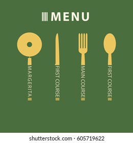 Set menu bullet in the form of cutlery