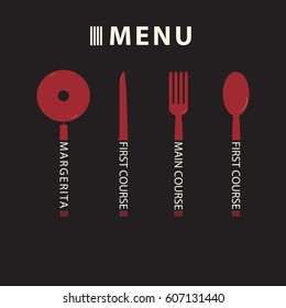 Set menu bullet in the form of cutlery