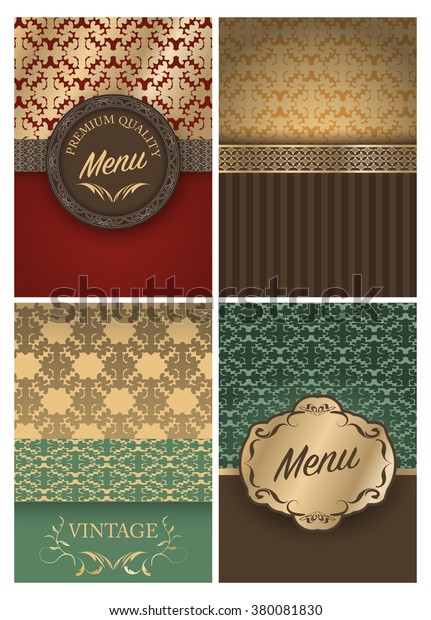 set of menu card of\
the restaurant design