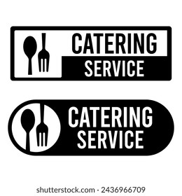 Set menu catering, restaurant, spoon, fork, knife and plate icon set in line. Tableware Vector illustration