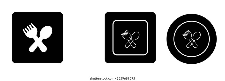 Set of menu catering, restaurant, spoon, fork and plate icon . menu symbol. Food, plate, fork, spoon, cutlery icon set. vector illustration eps 10.