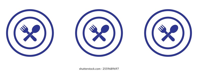 Set of menu catering, restaurant, spoon, fork and plate icon . menu symbol. Food, plate, fork, spoon, cutlery icon set. vector illustration eps 10.