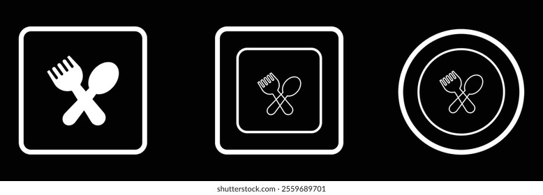 Set of menu catering, restaurant, spoon, fork and plate icon . menu symbol. Food, plate, fork, spoon, cutlery icon set. vector illustration eps 10.