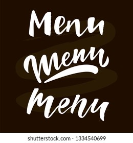 Set menu hand lettering text for cafe, bar, restaurant. Vector illustration on background