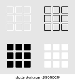 Set of Menu icon. Menu layout applications icon vector graphic illustration on gray background