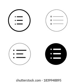 set of menu icons with isolated black on white background for web and application design, menu icon vector