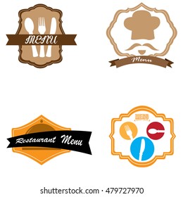 Set of menu label designs, Vector illustration