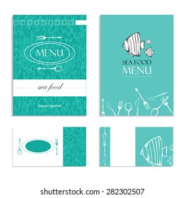 set menu for the restaurant sea food . vector background