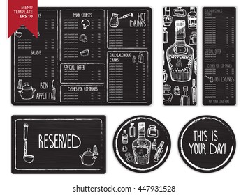 set of menu template for cafe or restaurant. Food flyer. Bar menu