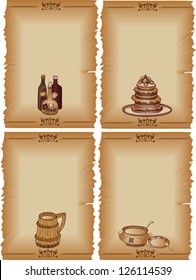 Set of menu template design, retro style