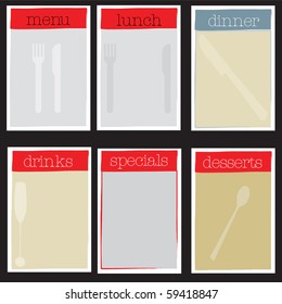 A set of menus for a casual dining establishment