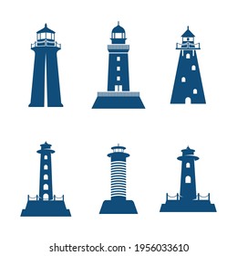 Set of Mercusuar logo design vector illustration, Creative Mercusuar logo design concept template, symbols icons