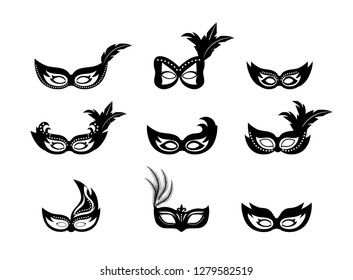 set merdi gras masks decoration to event