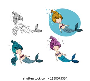 set with mermaids