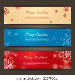 Set of Merry Christmas banners. Vector Illustration.