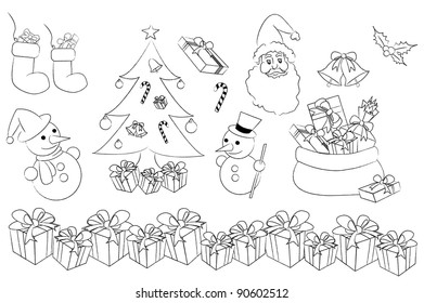 the set of merry christmas concept