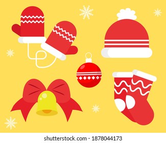 Set of Merry Christmas concept: Cartoo vector style for your design.