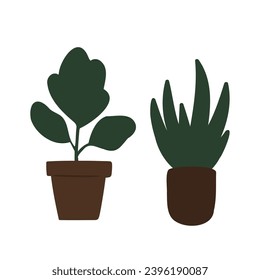 Set of Merry Christmas festive interior illustrations vector clipart, decorated Christmas tree, present, fireplace, xmas home decore, Flat style images.