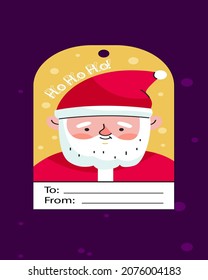 Set Of Merry Christmas Greeting Card with cute reindeer, snow man, santa claus, white beer vetor cartoon.