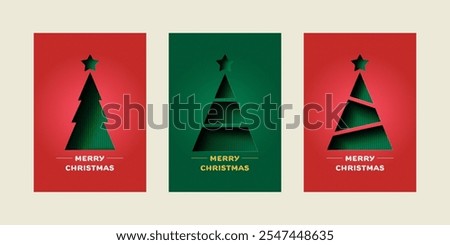 Similar – Image, Stock Photo Trendy paper Christmas tree baubles