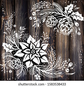 Set of Merry Christmas and Happy New Year elements