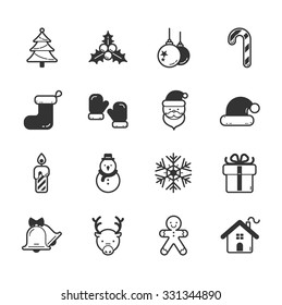 Set of merry christmas icons , eps10 vector format