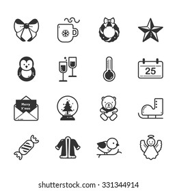 Set of merry christmas icons , eps10 vector format