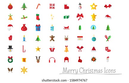Set of merry christmas icons - Vector illustration