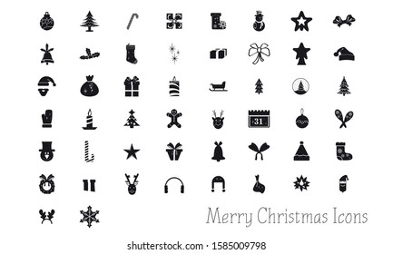 Set of merry christmas icons - Vector illustration