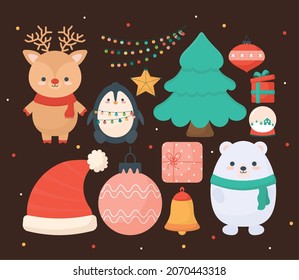 set of merry christmas items