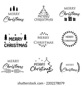 Set of Merry Christmas quotes print design bundle. merry Christmas wishing quotes. Christmas food quotes. merry Christmas svg quotes nundle. 