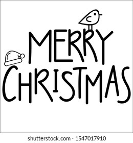 Set of merry christmas text design. Vector logo, on with white background.