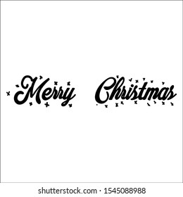 Set of merry christmas text on white vector background.